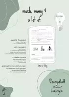 Vorschau - Arbeitsblätter - Die Mengenwörter "much", "many" und "a lot of" - Deckblatt