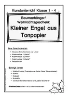 Vorschau - Mal- und Bastelvorlagen - Kleiner Engel aus Tonpapier - Baumanhänger/ Weihnachtsgeschenk - Weihnachten, Bastelarbeit Klasse 1 bis 4 - Seite 3