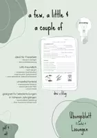 Vorschau - Arbeitsblätter - Die Mengenwörter "a few", "a little" & "a couple of" - Deckblatt