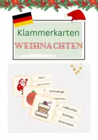 Vorschau - Arbeitsblätter - Klammerkarten Übung Weihnachten Deutsch - Deckblatt
