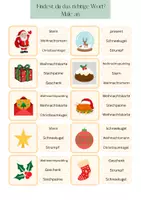 Vorschau - Arbeitsblätter - Klammerkarten Übung Weihnachten Deutsch - Seite 1