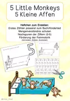 Vorschau - Arbeitsblätter - Heft: 5 Little Monkeys - 5 Kleine Affen (Erstes Zählen) auf dt./engl. - Deckblatt