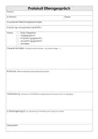Vorschau - Anderer Materialtyp - Elterngespräch Protokoll Vorlage - Deckblatt