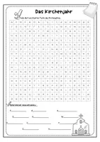 Vorschau - Arbeitsblätter - Suchrätsel / Buchstabengitter zum Kirchenjahr (+ interaktives Buchstabengitter) - Seite 2