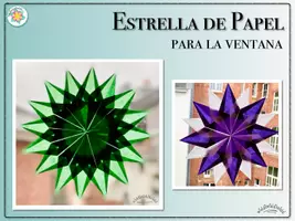 Vista previa - Manualidades / Dibujos para colorear - ESTRELLA de papel para la ventana (estrella navideña) (Navidad) - página 1