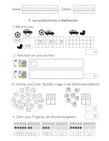 Vorschau - Test - Lernzielkontrolle Zahlenraum bis 20, Geld - Seite 1