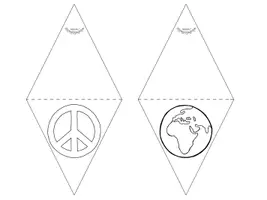 Vorschau - Mal- und Bastelvorlagen - Wimpelkette „Frieden-Symbole“ - zum Ausmalen, in 2 Größen (Wimpel, Girlande) - Seite 2