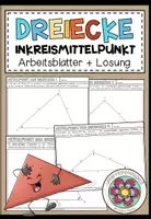 Vorschau - Arbeitsblätter - DREIECKE - Mittelpunkt des Inkreises (10 Arbeitsblätter) - Deckblatt
