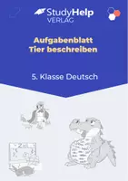 Vorschau - Arbeitsblätter - Aufgabenblatt Deutsch: Beschreibung - Tiere (5. Klasse) - Deckblatt