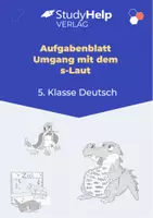 Vorschau - Arbeitsblätter - Aufgabenblatt Deutsch: Umgang mit dem s-Laut für die 5. Klasse - Deckblatt