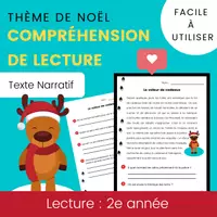 Aperçu - Feuilles d'exercices - Compréhension de Lecture Texte Narratif NOEL - Page de couverture
