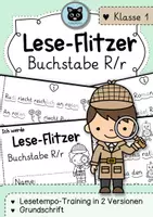 Vorschau - Arbeitsblätter - Lese-Flitzer | Buchstabe R/r | Lesetempo-Training | Grundschrift - Deckblatt