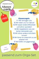 Vorschau - Poster - Klassenregeln mit Design für den Klassenraum - Deckblatt