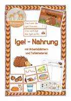 Vorschau - Arbeitsblätter - Igel Nahrung Tafelmaterial mit ABs - Deckblatt