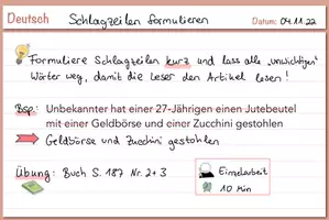 Vorschau - Präsentationen/Tafelbilder - Vorlage Deutsch für goodnotes mit Stickern (Nummern) - Deckblatt