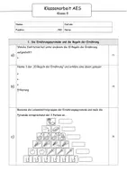 Vorschau - Klassenarbeiten - Klassenarbeit Ernährung/Ernährungstrends (editierbar) - Deckblatt
