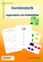 Vorschau - Arbeitsblätter - Kombinatorik - Schneemann Legematerial und Arbeitsblätter - Deckblatt