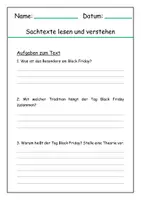 Vorschau - Arbeitsblätter - Lesetext mit Fragen zum "Black Friday" / Deutsch - Seite 2