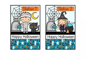 Vorschau - Poster - Stationsschilder, Laufzettel, Aufsteller – Tagesplan – Halloween - Seite 1