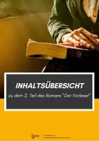 Vorschau - Arbeitsblätter - Inhaltsübersicht zu: "Der Vorleser" (Bernhard Schlink): Teil 2 - Deckblatt