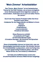 Vorschau - Arbeitsblätter - Mein Zimmer Arbeitsblätter Lesen Schreiben und Sprechen - Seite 1