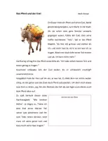 Vorschau - Arbeitsblätter - Fabel - Das Pferd und der Esel von Aesop - Deckblatt