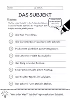 Vorschau - Arbeitsblätter - Das Subjekt Übungen (V) | differenziert - leicht - Seite 3