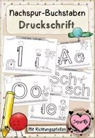 Vorschau - Arbeitsblätter - Buchstaben zum Nachspuren in Druckschrift (mit Richtungspfeilen) - Deckblatt