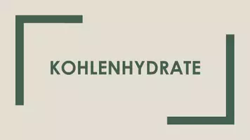 Vorschau - Präsentationen/Tafelbilder - Kohlenhydrate (Präsentation) - Deckblatt