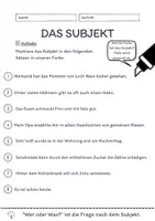 Vorschau - Arbeitsblätter - Das Subjekt Übungen (III) | differenziert - schwer - Seite 1