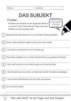 Vorschau - Arbeitsblätter - Das Subjekt Übungen (III) | differenziert - schwer - Seite 3