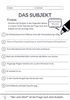 Vorschau - Arbeitsblätter - Das Subjekt Übungen (IV) | differenziert - schwer - Seite 3
