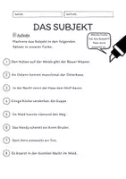 Vorschau - Arbeitsblätter - Das Subjekt Übungen (V) | differenziert - schwer - Seite 2