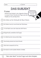Vorschau - Arbeitsblätter - Das Subjekt Übungen (V) | differenziert - schwer - Seite 3