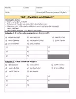 Vorschau - Test - Mathe Test Brüche erweitern und kürzen - Deckblatt