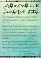 Vorschau - Merkblätter - Zahlenstrahl bis 10 Lernhilfe, -stütze für die Rechenmappe - Seite 1