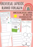 Vorschau - Unterrichtsreihen - Universal Lapbook mit Blanko Vorlagen + Merkzettel Lapbook - Deckblatt