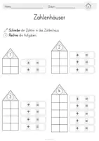 Vorschau - Arbeitsblätter - Zahlenhäuser: Addition (Zahlenraum 10) - Seite 2