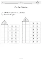 Vorschau - Arbeitsblätter - Zahlenhäuser: Addition (Zahlenraum 10) - Seite 3