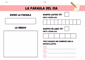Vista previa - Refuerzo / NEE / Materiales de apoyo - Expressió escrita - La paraula del dia - Portada