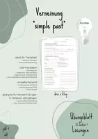 Vorschau - Arbeitsblätter - Verneinung simple past - Deckblatt