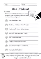 Vorschau - Arbeitsblätter - Das Prädikat Übungen (I) | differenziert - leicht - Seite 3