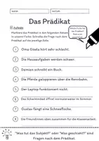 Vorschau - Arbeitsblätter - Das Prädikat Übungen (III) | differenziert - leicht - Seite 3