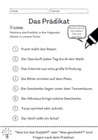 Vorschau - Arbeitsblätter - Das Prädikat Übungen (IV) | differenziert - leicht - Seite 1