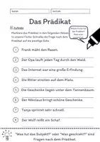 Vorschau - Arbeitsblätter - Das Prädikat Übungen (IV) | differenziert - leicht - Seite 3
