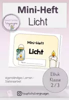 Vorschau - Unterrichtsreihen - Mini-Heft Symbol Licht - Ethik Klasse 2/3 - Deckblatt