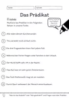 Vorschau - Arbeitsblätter - Das Prädikat Übungen (III) | differenziert - mittel - Seite 1