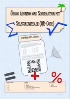Vorschau - Arbeitsblätter - Addition und Subtraktion mit Selbstkontrolle (QR-Code) - Deckblatt