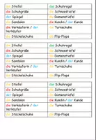 Vorschau - Arbeitsblätter - Wörterliste mit Wörtertabelle "Im Schuhgeschäft" DaZ / DaF - Deutsch - Seite 2