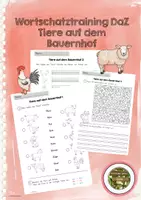 Vorschau - Arbeitsblätter - Wortschatztraining DaZ Bauernhoftiere - Deckblatt